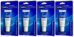 Vaseline Lip Therapy Advanced Healing Balm for Chapped, Dry Lips, 0.35oz -4 Pack