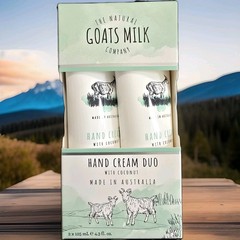 THE NATURAL GOATS MILK COMPANY HAND CREAM DUO WITHCOCONUT 4.22 FLOZ NIB