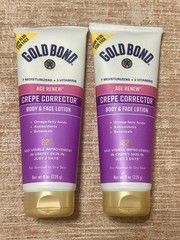 Pack 2 Gold Bond Age Renew Crepe Corrector Body & Face Lotion, 8 oz Each