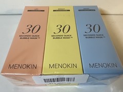 NEW- 3 Pack Menokin 30 Seconds Quick Bubble Masks – SEALED- EXP-2028!!!