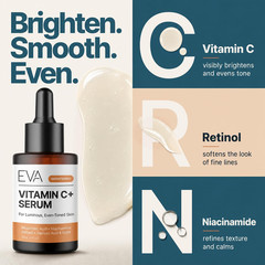 Eva Naturals Vitamin C Serum for Face – anti Aging Dark Spot Remover & Corrector