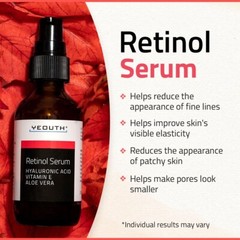 YEOUTH Retinol Serum with Hyaluronic Acid / Vitamin E/ Aloe Vera Exp 6/2027