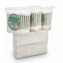 400pcs CGR Baby Safety Cotton Swabs with Large Tips for 80 Count (Pack of 5)