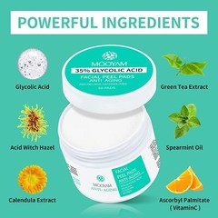 Glycolic Acid 35% Facial Exfoliating Peel Pads AHA Green Tea – 50 pads USA Stock
