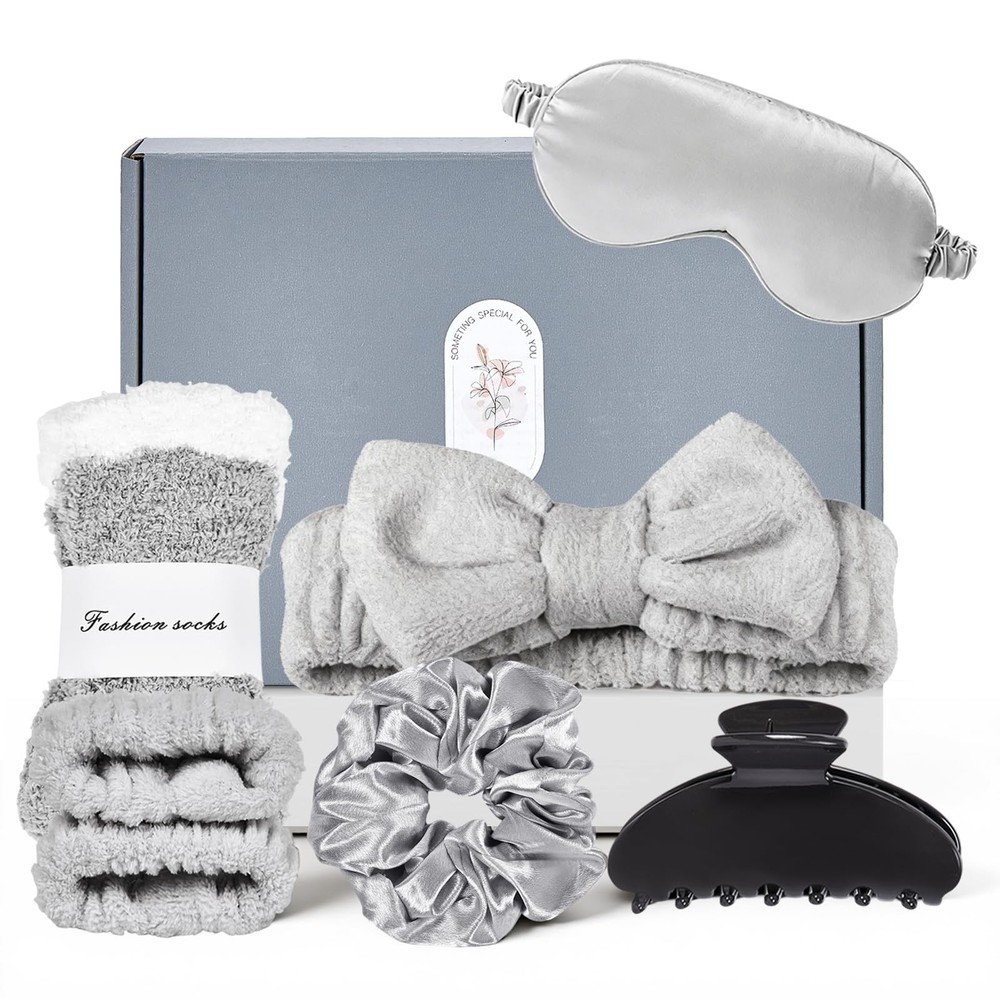 ATROCH Self Care Gift Set for Women with Spa 1 Count (Pack of 7), Grey