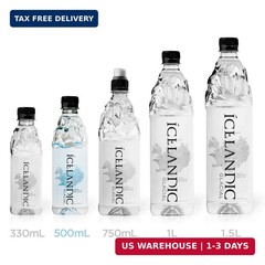 Icelandic Glacial Natural Spring Alkaline Water, 500 ml / 16.9 Fl Oz (Pack of 6)