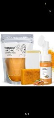 Jabón de cúrcuma y cúrcuma para el lavado facial y almohadillas de limpieza