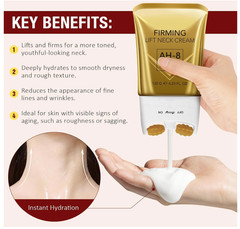 AH8 Firming Neck Cream Tightener with Built-in Massage Roller for Lifting (Gold)