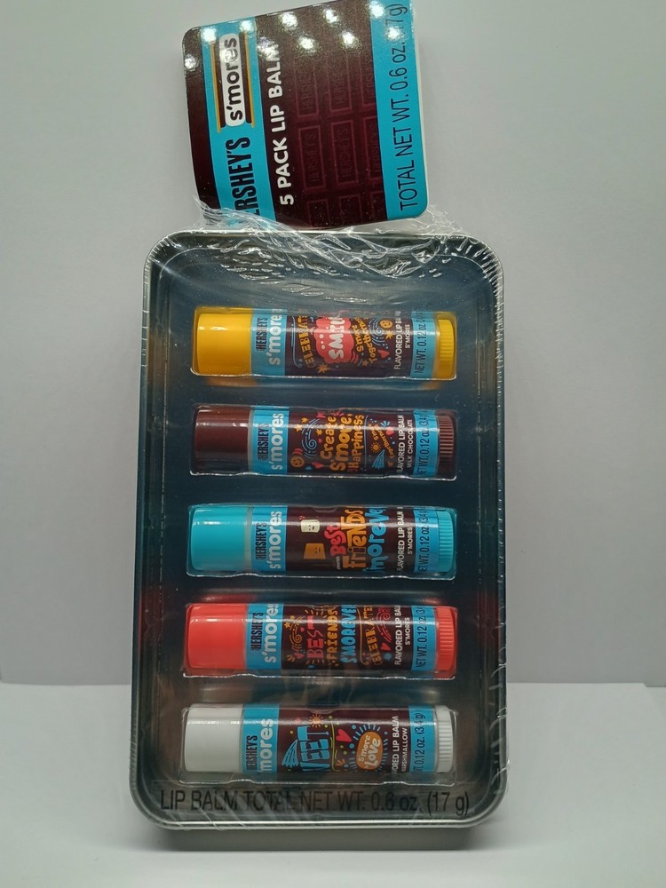 Hershey&rsquo;s Eat Sleep S&rsquo;more Repeat Lip Balm Set in a Tin 5 Lip Balms – Sealed