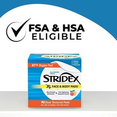 Stridex XL Face Body Pads, 90 Count Pack of 1
