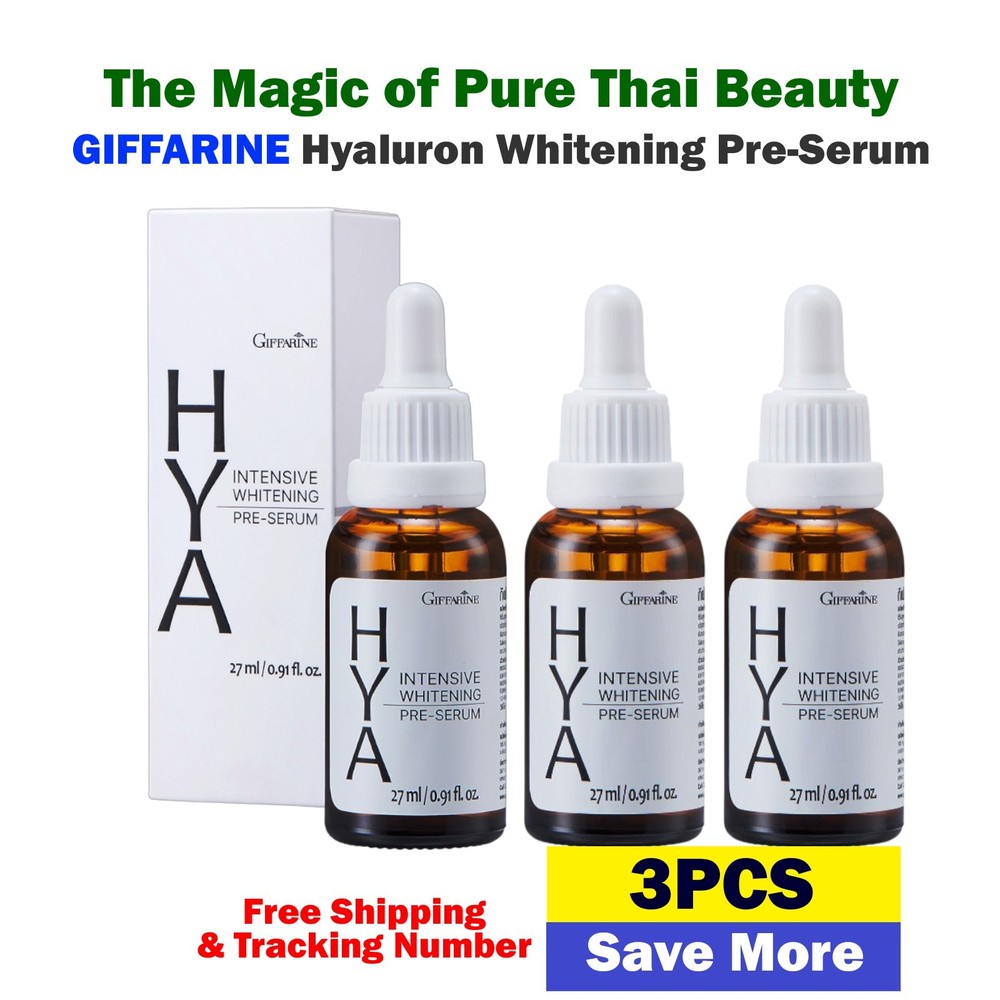 3 x 27ml Giffarine Hyaluron Whitening Pre-Serum AHA Skin Brightening Anti-Aging