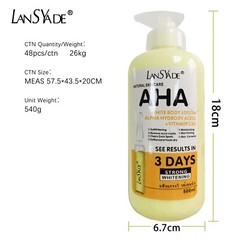 AHA Strong Brightening Body Cream Hydroxy Acid Vitamin C Whitening 500ml USA