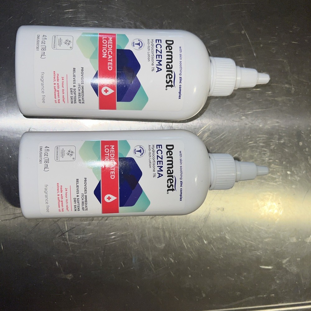 (2) Dermarest Eczema Medicated Lotion 24-H Dry Skin Itch Relief *EXP 06/24*