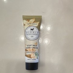 Dionis Goat Milk Hand Cream Nutty Vanilla Travel Size 1 oz Paraben-Free