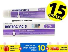 Galderma Benzac AC 5% Benzoyl Peroxide Gel Acne Pimple 15g ( X 1 )
