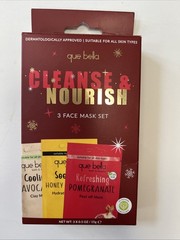 Que Bella Cleanse & Nourish Face Mask Set Multicolor Cruelty Free – (Pack of 3)