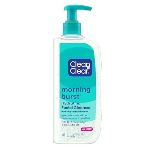 Clean & Clear Morning Burst Hydrating Facial Cleanser with BHA, Cucumber & Aloe