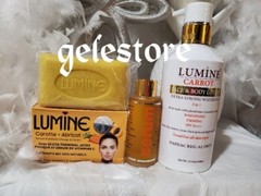 3ps. Lumine Carrot Body lotion, serum + exfoliating Soapx1 bar💯 AUTHENTIC