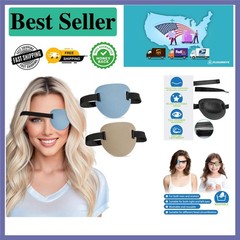 Durable 2 Pcs 3D Eye Patches – Block Light & Comfort for Lazy Eye – Blue & Skin