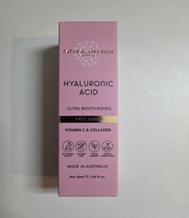 Natural Infusion Hyaluronic Acid Face Serum Vitamin C Collagen Vegan 1.69 oz