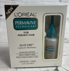 L&rsquo;oreal Permavive Technicare For Permed Hair Anti-Dry 3 Vials 1.2 Oz. Ea. New