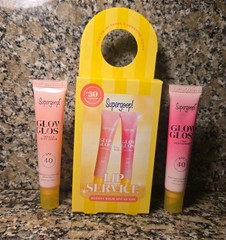 Supergoop! Lip Service Glossy Balm Duo 40 Vanilla Soft Serve & Pink Peppermint