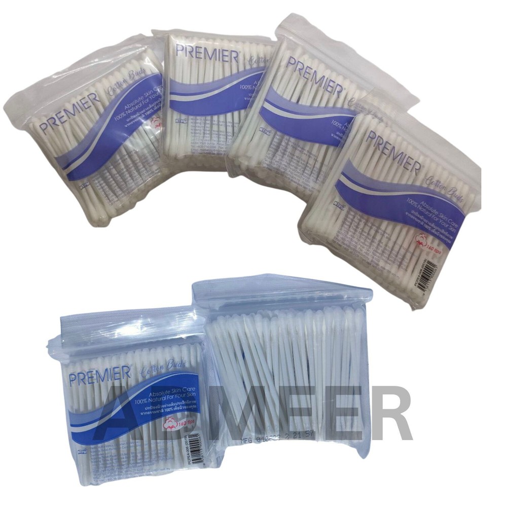 4 PACK Of 160 PCS Disposable Double Tips Cotton Bud Swab Cleaning Ear Makeup