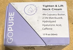 goPure Beauty Tighten & Lift Neck Cream 1.7 fl oz Hyaluronic Acid Decollete