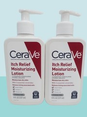 CERAVE ITCH RELIEF MOISTURIZING LOTION 8 OZ EXP: 2028 LOT OF 2