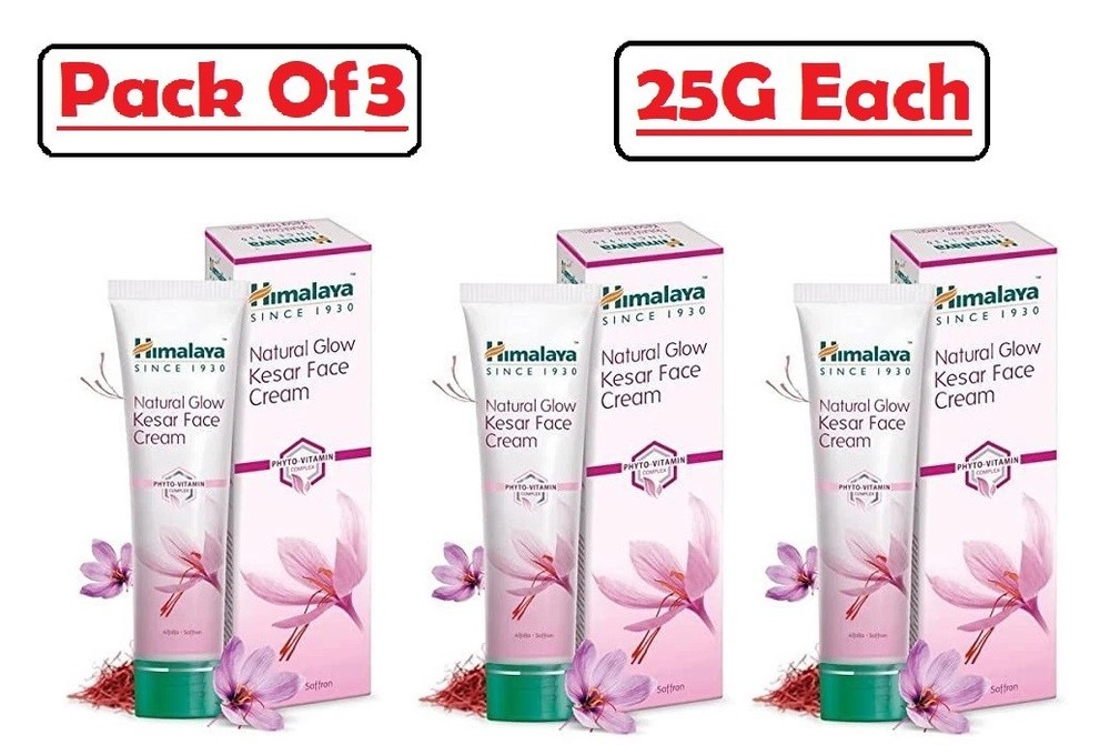 Himalaya NATURAL GLOW KESAR FACE CREAM Pack Of 3 x 25gm Each FREE SHIP 2027-28