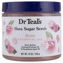 6 Pack Dr Teal&rsquo;s Shea Sugar Body Scrub, Rose, 19 oz