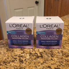 2 L&rsquo;Oreal Paris Collagen Moisture Filler. Fragrance Free 1.7 OZ x 2 NEW/Sealed