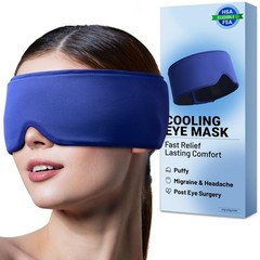 Cooling Gel Eye Mask for Puffy Eyes, Migraine & Headache 22&Prime; x 4&Prime;, Blue