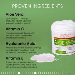Aloe Vera Body Cream with Hyaluronic Acid Vitamin C and Vitamin E 16 Ounce