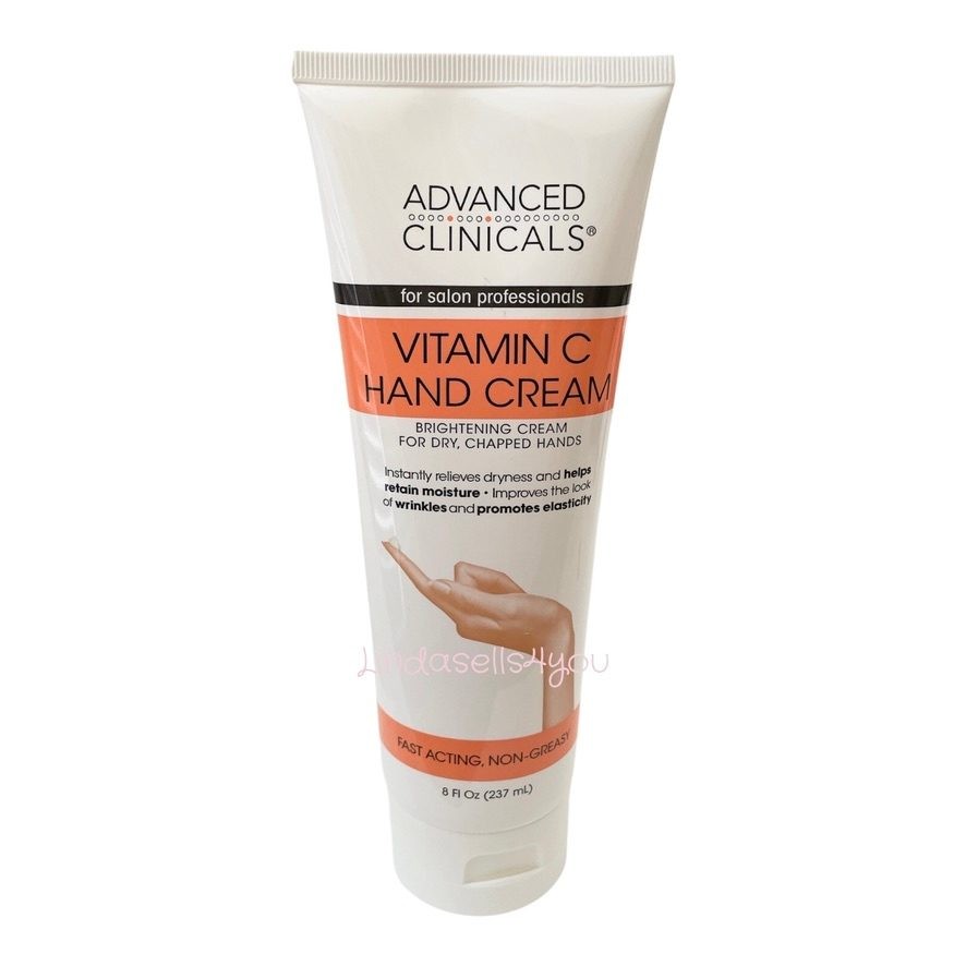 Advanced Clinicals Vitamin C Hand Cream Brightening Dry Chapped Hands 8oz SEALED