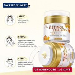 Retinol Cream for Face Anti Aging: Wrinkle Cream for Face Neck with Collagen Hya