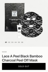 NEW 2 DERMOVIA LACE-A-PEEL BLACK BAMBOO PEEL OFF MASK $30 Lace support. SOLD OUT