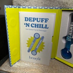 Benefit Cosmetics Depuff N&rsquo; Chill Ice Globe Facial Massager Blue White New