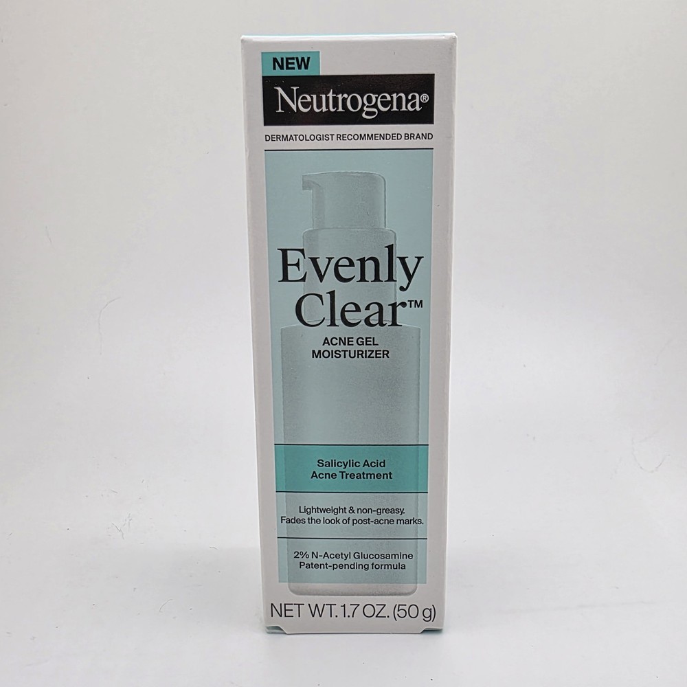 Neutrogena Evenly Clear Acne Gel Moisturizer 1.7oz NEW Salicylic Acid