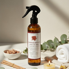 Sandalwood Body Oil Spray 8oz | Moisturizing Dry Body Oil | Unisex Scent