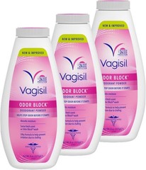 Vagisil Odor Block Deodorant Powder for Women, Helps to 8 Ounce (Pack of 3)