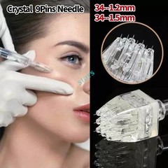 Crystal Multi Needle 9Pins Microneedle 34G-1.2/1.5mm For Beauty Facial Skin Care