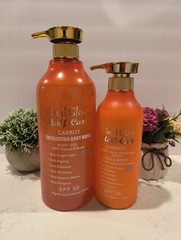 2pcs. Final Glow Half-C Exfoliating Shower Gel 1000ml & Face & Body Milk Lotion