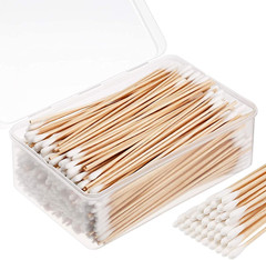 Norme 6 Inch 500 Pcs Long Cotton Swabs with Wooden Handles Cleaning Swabs Cotton