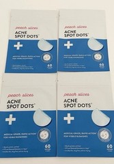 4 Pks Peach Slices Acne Spot Dots 60 Patches Each 3 Sizes. 11/27