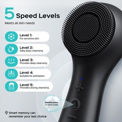 2-in-1 Silicone Facial Cleansing Brush – Electric Exfoliator with Spin & Vibrati