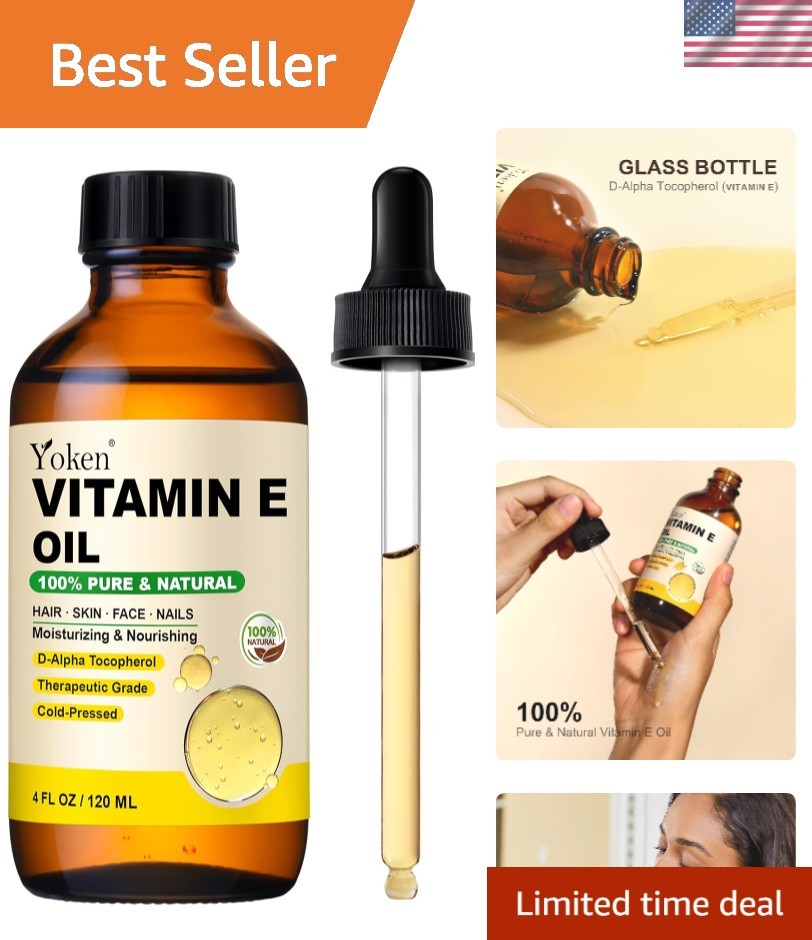 Ethically Sourced 4 Oz Vitamin E Oil – Hydrating, Cruelty-Free Formula