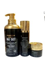 European White Half-C Organic Body Milk Serum And Face Cream 3 Pcs SPF50 500ml