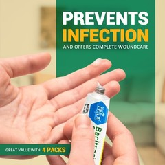 MED PRIDE Bacitracin with Zinc Ointment Antibiotic 1 Ounce Tube, Clear