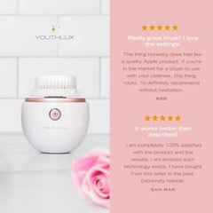 YouthLab Pure Radiance, Vibrating Facial Cleansing 7 Piece Set, Rose Gold